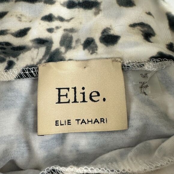 Elie. by Elie Tahari Animal Print Mock Neck Blouse Top Size S Polyester Spandex - Picture 5 of 9